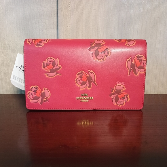 Coach Callie Floral Foldover Clutch With Shoulder - Picture 1 of 8